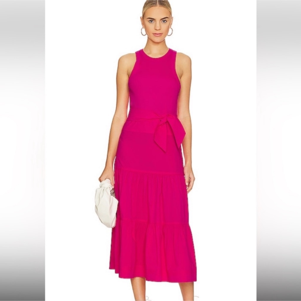 Veronica Beard Austyn Midi Dress Pink Sz Xs